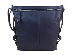 Moderná veľká crossbody kabelka 74-MH metalická modrá