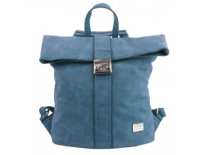 Dámsky batoh / kabelka z brúsenej kože denim modrá