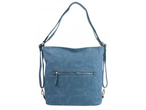 Veľká dámska kabelka cez rameno / batoh denim modrá
