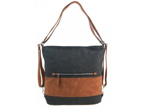 Veľká dámska kabelka cez rameno / batoh čierna / hnedá