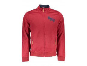 GIAN MARCO VENTURI Perfektná Pánska Mikina na zips Červená (Veľkosť M, Farba červená)