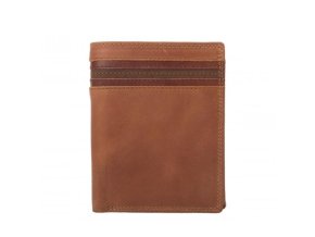 Pánska Kožená Peňaženka Impex Dvojité prešívanie ochrana RFID 9,5x13 cm hnedá (Veľkosť UNI, Farba Hnedá)