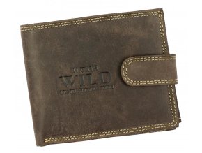 Hnedá pánska peňaženka z brúsenej kože RFID v krabičke WILD