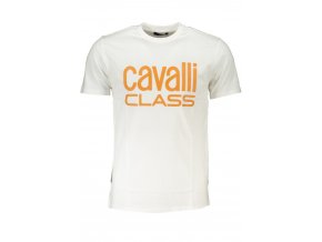 CAVALLI CLASS Perfektné Pánske Tričko Krátky Rukáv Biela