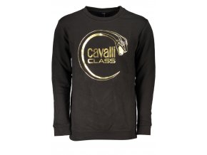 CAVALLI CLASS Perfektná Pánska Mikina Čierna (Veľkosť 3XL, Farba čierna)