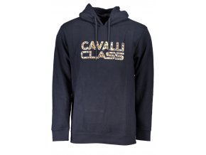 CAVALLI CLASS Perfektná Pánska Mikina Modrá (Veľkosť S, Farba modrá)