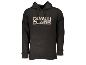 CAVALLI CLASS Perfektná Pánska Mikina Čierna
