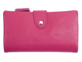 Prakticky priestranná rozložiteľná fuchsiovo ružová dámska peňaženka so striebornými doplnkami