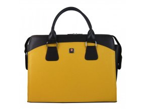 PUNCE LC-01 horčicovo žltá dámska kabelka pre notebook do 15.6 palca