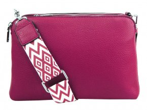 Fuchsiovo ružová crossbody dámska kabelka s tromi sekciami Jessica