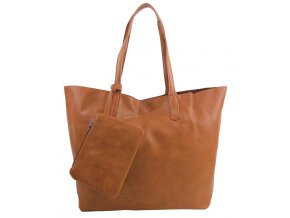 Veľká hnedá shopper dámska taška s crossbody vo vnútri