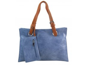Moderná dámska kabelka cez rameno denim modrá