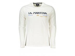 LA MARTINA Perfektné Pánske Tričko Dlhý Rukáv Biela (Veľkosť 2XL, Farba Biela)
