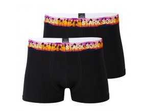 Stark Soul® Prémiové Pánske Boxerky bez bočných švov Hipster štýl set 2 kusy čierna oranžová (Veľkosť M, Farba čierna)