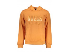 GUESS JEANS Perfektná Pánska Mikina Oranžová (Veľkosť S, Farba oranžová)