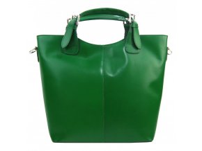 Veľká kožená dámska shopper kabelka zelená
