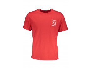 BIKKEMBERGS Perfektné Pánske Tričko Krátky Rukáv Červená (Veľkosť S, Farba červená)