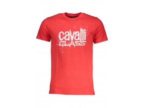 CAVALLI CLASS Perfektné Pánske Tričko Krátky Rukáv Červená (Veľkosť M, Farba červená)