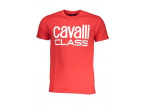 CAVALLI CLASS Perfektné Pánske Tričko Krátky Rukáv Červená (Veľkosť M, Farba červená)