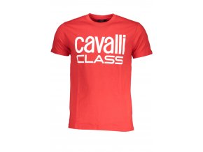 CAVALLI CLASS Perfektné Pánske Tričko Krátky Rukáv Červená