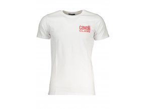 CAVALLI CLASS Perfektné Pánske Tričko Krátky Rukáv Biela (Veľkosť M, Farba Biela)