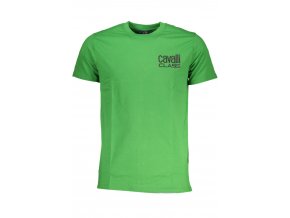 CAVALLI CLASS Perfektné Pánske Tričko Krátky Rukáv Zelená (Veľkosť XL, Farba zelená)
