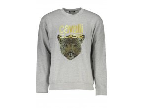 CAVALLI CLASS Perfektná Pánska Mikina Šedá (Veľkosť S, Farba šedá)