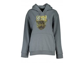 CAVALLI CLASS Perfektná Dámska Mikina Šedá (Veľkosť M, Farba šedá)