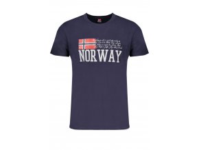 NORWAY 1963 Perfektné Pánske Tričko Krátky Rukáv Modrá (Veľkosť L, Farba modrá)