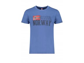 NORWAY 1963 Perfektné Pánske Tričko Krátky Rukáv Modrá