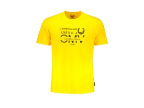 GIAN MARCO VENTURI Perfektné Pánske Tričko Krátky Rukáv Žltá (Veľkosť L, Farba žltá)
