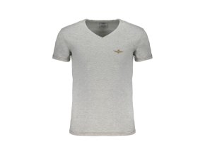 AERONAUTICA MILITARE Perfektné Pánske Tričko Krátky Rukáv Šedá (Veľkosť M, Farba šedá)