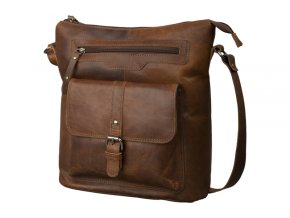 Pánska Kožená Taška cez rameno Buffalo Pull-Up Vintage Leather 29x29x13cm hnedá (Farba Hnedá)