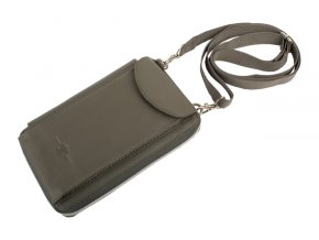Kožená Taška cez rameno na smartfón unisex Hunter 20x13cm šedá (Farba šedá)