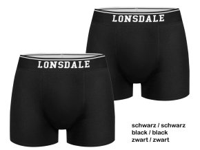 Lonsdale Oxfordshire Pánske Boxerky Balenie 2ks Čierne (Veľkosť S, Farba čierna)