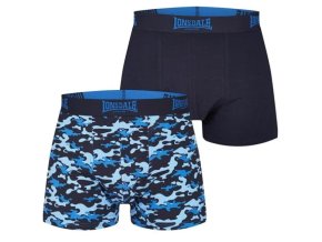 Prémiové Pánske Trenky Lonsdale 2ks modré camo (Veľkosť L, Farba modrá)