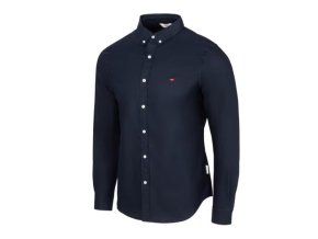 Kvalitná Pánska Košeľa Oxford Lee Cooper tmavo modrá (Veľkosť S, Farba modrá)