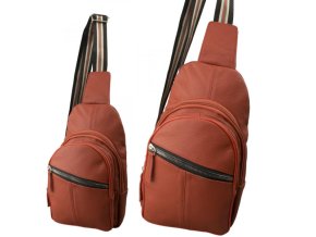 Bodybag Backpack Kožená Taška cez rameno Crossover City Backpack 40x20cm červená (Farba červená)
