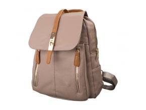 Voľnočasový Batoh s chlopňou a popruhom na zapínanie Dariya® 30x25x16cm dusty/camel (Farba Camel)