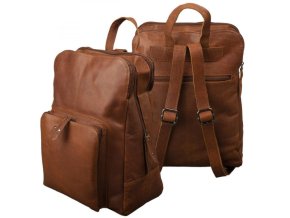 Batoh s 3 hlavnými priehradkami - Buffalo Pull-Up Vintage Leather 35x25x20cm hnedá (Farba Hnedá)