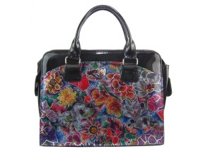 punce lc 01 damska taska na notebook stribrne kvitky 1