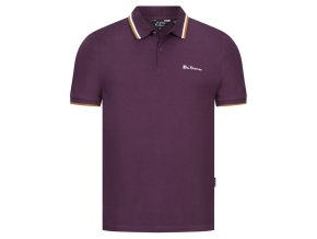 BEN SHERMAN BEN SHERMAN Pánska polokošeľa s dvojitou špičkou 0076270-PLUM