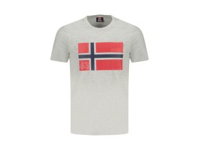 NORWAY 1963 Perfektné Pánske Tričko Krátky Rukáv Šedá (Veľkosť S, Farba šedá)