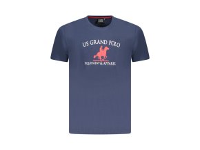 U.S. GRAND POLO Perfektné Pánske Tričko Krátky Rukáv Modrá (Veľkosť S, Farba modrá)