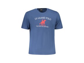 U.S. GRAND POLO Perfektné Pánske Tričko Krátky Rukáv Modrá (Veľkosť S, Farba modrá)