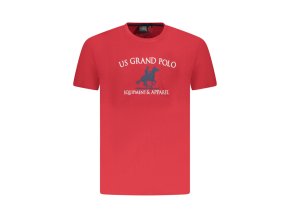 U.S. GRAND POLO Perfektné Pánske Tričko Krátky Rukáv Červená (Veľkosť S, Farba červená)