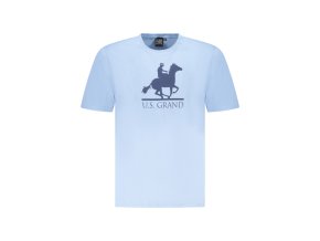 U.S. GRAND POLO Perfektné Pánske Tričko Krátky Rukáv Svetlo modrá (Veľkosť S, Farba modrá)