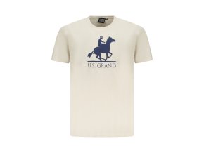 U.S. GRAND POLO Perfektné Pánske Tričko Krátky Rukáv Béžová (Veľkosť S, Farba Bežová)
