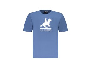U.S. GRAND POLO Perfektné Pánske Tričko Krátky Rukáv Modrá (Veľkosť S, Farba modrá)