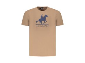 U.S. GRAND POLO Perfektné Pánske Tričko Krátky Rukáv Hnedá